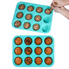CAKETIME Silicone Muffin Pan Set - Cupcake Pans 12 Cups Silicone Baking Molds,BPA Free 100% Food Grade, Pinch Test Approved, Pack of 2