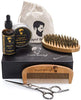 Beard Grooming & Trimming Kit for Men Care - Beard Brush, Beard Comb, Unscented Beard Oil Leave in Conditioner, Mustache & Beard Balm Butter Wax Growth, Styling - Stocking Stuffers Set