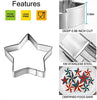 6 Pieces Star Cookie Cutters, 3D Christmas Tree Cookie Cutter Set, 4th of July Cookie Cutters, Assorted Sizes Stainless Steel Star Shapes, Molds for Making Biscuit Molds Fondant Decorations