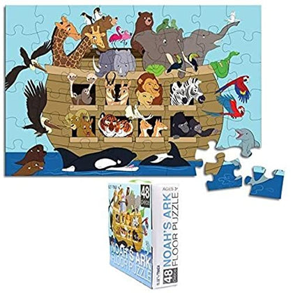 48-Piece Noahs Ark Jumbo Floor Puzzle for Kids Ages 3-5, Jigsaw Puzzle for Preschool, Kindergarten, Elementary School Classroom Learning Activities (2x3 ft)