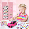 REMOKING DIY Car Toys, 2 in 1 Take Apart Car Toys with Drill Tool & Sound & Light, Pink Electric Racing Assembly Vehicle Toy Set with Beautiful Stickers, Great Gifts for Kids 3 Years and up