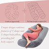 AS AWESLING 60in Full Body Pillow | Nursing, Maternity and Pregnancy Pillow | Extra Large U Shaped Sleeping Pillow with Removable Cover (Dark Grey)