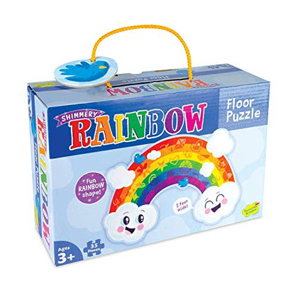 Peaceable Kingdom Shimmery Rainbow Floor Puzzle - 3 Feet Wide - 35 Pieces, for Kids Ages 3 and up