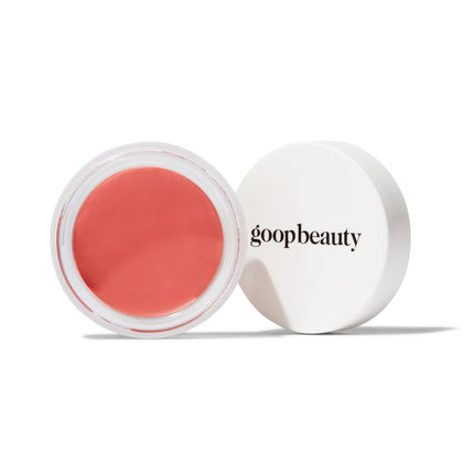 goop Beauty Cream Blush | Sheer Pop of Color for Lips & Cheeks | Vitamin C, Vitamin E, & Safflower Oil | Natural Makeup for Glowing Skin | Paraben & Silicone Free | 0.5 oz | Slipper - Creamy Peach