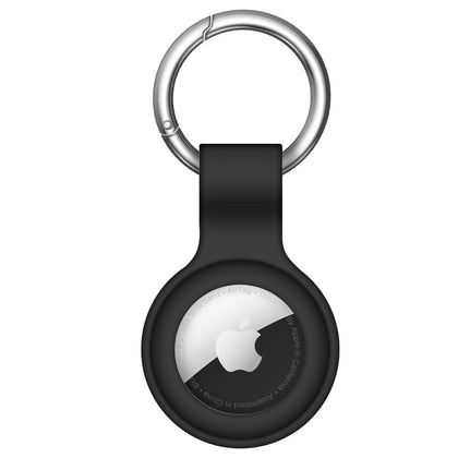 Linsaner Compatible with AirTag Case Keychain Air Tag Holder Silicone AirTags Key Ring Cases Tags Chain Apple AirTag GPS Item Finders Accessories?Black