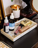 Benevolence LA Ceramic Vanity Tray, Candle Tray with White Marble Finish | Jewelry Tray, Jewelry Dish | Marble Tray Decor, Perfume Tray for Dresser | Decorative Tray, Bathroom Tray, 9x4.5x1 inches