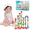 93Pcs Marble Run Set Building Blocks with 30 Glass Marbles for Kids Girls Boys Toys Stem Maze Educational Race Game Birthday Gifts (LargeA)
