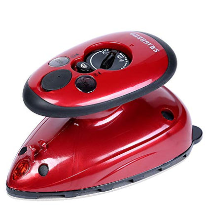 SMAGREHO Hidden Dual Voltage Switch Steamer Travel Iron, Mini Iron with Anti Slip Handle and Non-Stick Teflon Soleplate