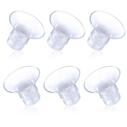 Juome 6Pcs Flange Inserts 17mm Compatible with Momcozy Wearable Breast Pump S12 Pro/S9 Pro/S12/S9, for TSRETE/Spectra/Medela 24mm Shields/Flanges, Reduce 24mm Tunnel Down to 17mm
