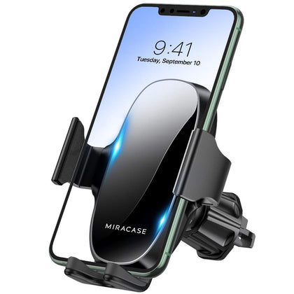 Miracase Phone Holders for Your Car with Newest Metal Hook Clip, Air Vent Cell Phone Car Mount, Hands Free Universal Automobile Cradle Fit for iPhone Android and All Smartphones, Classic Black