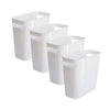 Vtopmart 4 Pack Plastic Small Trash Can, 1.5 Gallon/5.7 L Office White Bin with Built-in Handle, Slim Waste Basket for Bathroom, Bedroom, Home Office, Living Room, Kitchen