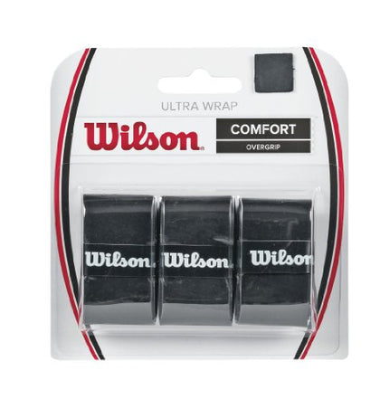 WILSON Sporting Goods Ultra Wrap Tennis Overgrip (3-Pack), Black (WRZ403000)