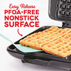Dash Deluxe No-Drip Waffle Iron Maker Machine 1200W + Hash Browns, or Any Breakfast, Lunch, & Snacks with Easy Clean, Non-Stick + Mess Free Sides, Aqua