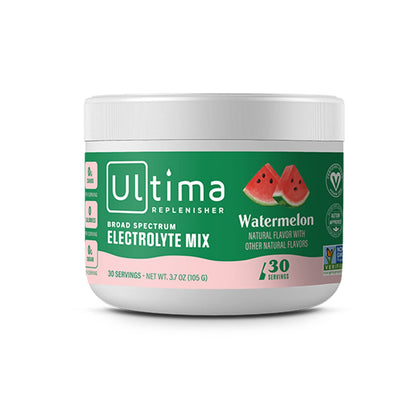 Ultima Replenisher Hydration Electrolyte Powder- 30 Servings- Keto & Sugar Free- Feel Replenished, Revitalized- Naturally Sweetened- Non- GMO & Vegan Electrolyte Drink Mix- Watermelon