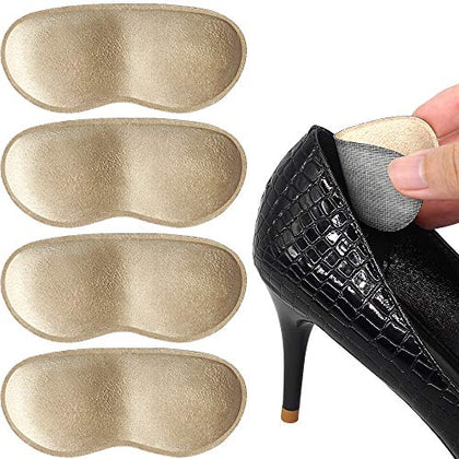 Dr.Foot Heel Grips for Men and Women, Self-Adhesive Heel Cushion Inserts Prevent Heel Slipping, Rubbing, Blisters, Foot Pain, and Improve Shoe Fit - 2pairs+ Extra 1pair (Beige)