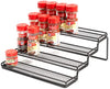 MEIQIHOME 4 Tier Spice Rack Organizer Step Shelf Countertop Spice Storage Holder, for Kitchen Cabinet Cupboard Pantry, Metal, Black