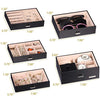 Homde 2 in 1 Huge Jewelry Box/Organizer/Case Faux Leather with Small Travel Case, Gift for Girls or Women (Black)