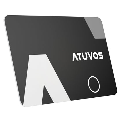 ATUVOS Thin Wallet Tracker Card, Wallet Finder, Smart Bluetooth Locator for Phone, Luggage, Passport, Works with Apple Find My (iOS Only), IP67 Waterproof, Black 1 Pack