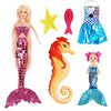 BETTINA Mermaid Princess Doll with Little Mermaid & Seahorse Play Gift Set | Mermaid Toys with Accessories and Doll Clothes for Little Girls (Pink)