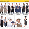 BIGHAS Adjustable Bib Apron with Pocket Extra Long Ties for Women Men, 18 Colors, Chef, Kitchen, Home, Restaurant, Cafe, Cooking, Baking (Beige)