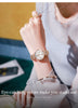 Fate Love Womens Watches Rose Gold Luxury Dress Diamond Wrist Watch Bracelet Set Gift Ladies White Analog Quartz Stainless Steel Date Watches