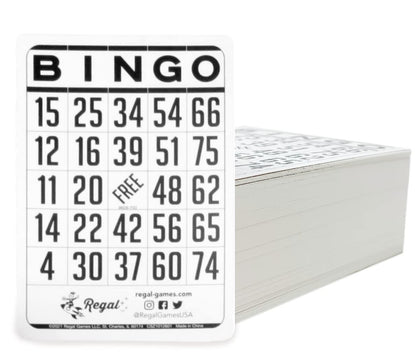 Regal Bingo - Classic Bingo Cards - 200 Count - 6.125 x 4.17 Cardstock - White