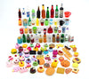 Nuanmu Miniature Drink Bottles Snacks Food Cake Dollhouse Decorations Pretend Play Kitchen Game Party Toys (20 Foods Random)