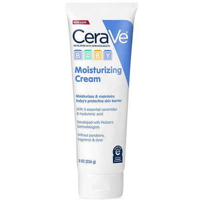 CeraVe Baby Cream | Gentle Moisturizing Cream with Ceramides | Fragrance, Paraben, Dye & Phthalates Free | Rich & Non-Greasy Feel | Gentle Baby Skin Care | 8 Ounce