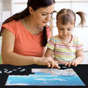 Puzzle Mat Roll Up 2000 Pieces, Thicker Puzzle Roll Up Mat, Jigsaw Puzzle Mat Roll Up 1000 1500 Pieces, Store and Transport Jigsaw Puzzle, Puzzle Sorting Trays X4 Black Felt Mat