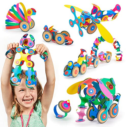 Clixo Wheel Creator Pack, 72 Pieces Pack - Construction Magnet Toy. Flexible, Creative-Boosting Magnetic Building Tiles. Educator-Approved Design for Hours of STEM Play. Multisensory Toy. Age 4-99.