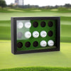 Bivitre Golf Balls Display Case for 15 Balls, Wooden Case with Acrylic Dust UV Cover, Wall Mount and Freestanding Shadow Box for Glofball Collector Green