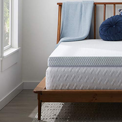 Lucid 2 Inch Mattress Topper Cover Twin - Cover For Mattress Topper - Mattress Topper Cover with Zipper - Twin Mattress Cover - Cover Only, White