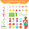 IQKidz 3-6 Years Old Toddler Toys - Flower Garden Building Toy and Insect Pegs, Great Gifts for Preschool-Kindergarten Age Girls and Educational Activity, STEM, Stacking, Pretend Play Set (153pcs)