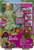 Barbie Puppy Party Doll and Playset, Blonde Doll with Sunflower Dress, 2 Pet Puppies, Cake Mold, Dough and Accessories