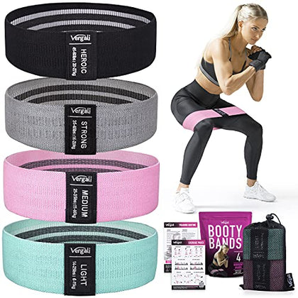 Resistance Bands for Working Out with Workout Bands Guide. 4 Booty Bands for Women Men Fabric Elastic Bands for Exercise Bands for Legs for Working Out Hip Thigh Glute Bands Set