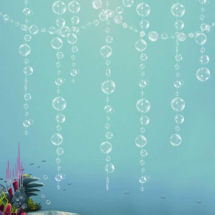 Decor365 6 Strings Under The Sea White Bubble Garlands Little Mermaid Birthday Party Decorations Bubble Garland Under Water Bday Hanging Streamer Banner Backdrop Kids Ocean Party Supplies