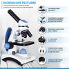 AmScope M162C-2L-PB10-WM-SP14-50P100S 40X-1000X Beginners Microscope Kit for Kids & Students w/Complete Science Accessory Kit + World of The Microscope Book