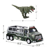 BUILD ME Dinosaur Transport Truck Toy Die-Cast Jurassic World Transporter Jungle Truck and 9 Inch Tall Tyrannosaurs Rex Dinosaur Toy. Fun Dinosaur Playset