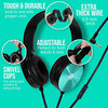 Classroom Headphones With Microphone Bulk 10-Pack, Student On Ear Comfy Swivel Earphones for Library, School, Airplane, Online Learning and Travel, HQ Stereo Sound 3.5mm Jack (Colored With Microphone)