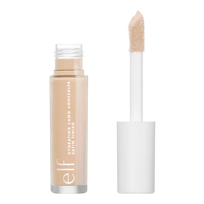 e.l.f. Hydrating Camo Concealer, Lightweight, Full Coverage, Long Lasting, Conceals, Corrects, Covers, Hydrates, Highlights, Light Sand, Satin Finish, 25 Shades, All-Day Wear, 0.20 Fl Oz
