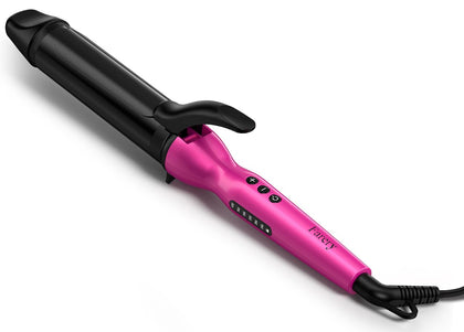 FARERY 1.5 Inch Curling Iron for Big Curls, Tourmaline Ceramic Curling Iron 1 1/2 Inch with Keratin&Argan Oil Infused, 6 Adjustable Temp Large Barrel Curling Irons with Auto Shut-Off, Dual Voltage
