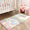 junovo Soft Rainbow Area Rugs for Girls Room, Fluffy Colorful Rugs Cute Floor Carpets Shaggy Playing Mat for Kids Baby Girls Bedroom Nursery Home Decor, 2ft x 4ft Tie-Dyed Rainbow