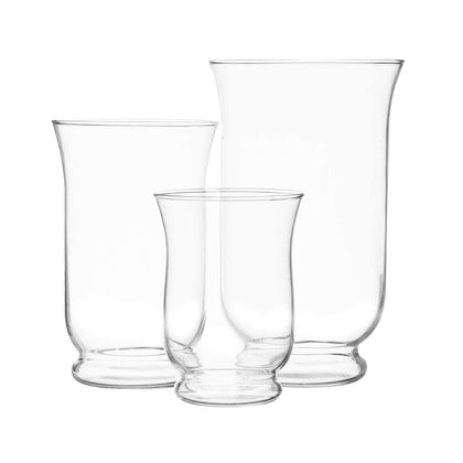 Royal Imports Hurricane Pillar Candle Holder, Clear Glass Flower Vase, Terrarium Planter, Decorative Centerpiece - Use for Floating Tealights, Wedding, Home Display, Holiday - 3 Pc Set, 6