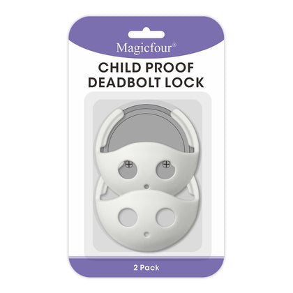 Magicfour Child Proof Deadbolt Lock, 2 Pack Door Safety Deadbolt Lock for Kids, Universal Size Deadbolt Child Safety Lock Cover Fits Most Deadbolt