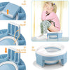 MCGMITT Potty Training Toilet Seat for Toddlers Boys Girls, Portable Baby Toilet Folding Kids Potty Chair Cover with Splash Guard for Travel, Including 3 Non-Slip Feet and Storage Bag (Blue)