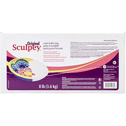 Sculpey Fun Express Original Sculpey White, Non Toxic, Polymer clay, Oven Bake Clay, 8 pounds great for modeling, sculpting, holiday, DIY and school projects. Great for all skill levels.