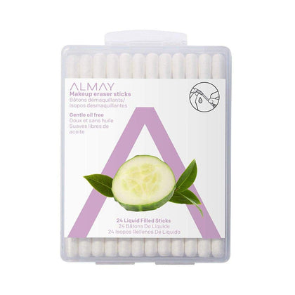 Almay Eye Makeup Remover Sticks with Aloe, Oil Free, Hypoallergenic-Fragrance Free, Dermatologist & Ophthalmologist Tested, 24 Count (Pack of 1)