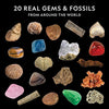 NATIONAL GEOGRAPHIC Rock & Fossil Collection - Rock Collection for Kids, 20 Rocks & Fossils with Agate, Rose Quartz, Jasper & More, STEM Science Kit for Boys & Girls (Amazon Exclusive)