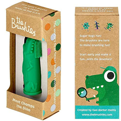 The Brushies Chomps The Dino Toddler Toothbrush/Dental Item/Youth Tooth & Gum Care/Ages 4 Weeks to 4 Years