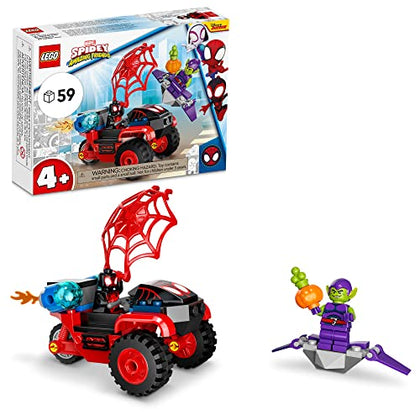 LEGO Marvel Spider-Man Miles Morales: 10781 Spider-Mans Techno Trike Set, Spidey and His Amazing Friends Series, Toy for Preschool Kids Age 4 +